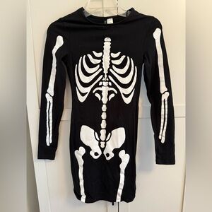 Black Skeleton Print Dress